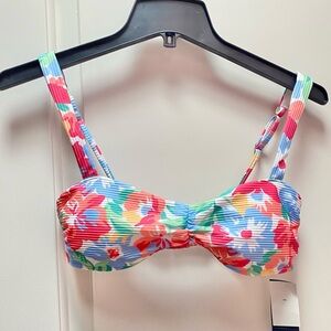 hollister | ribbed scoop floral bikini top